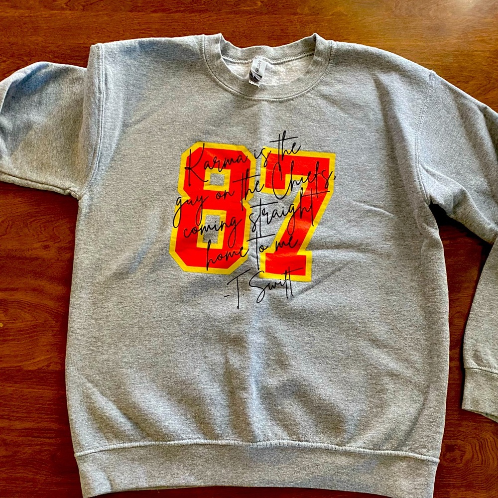 Taylor Swift #87 sweatshirt with karma quote
